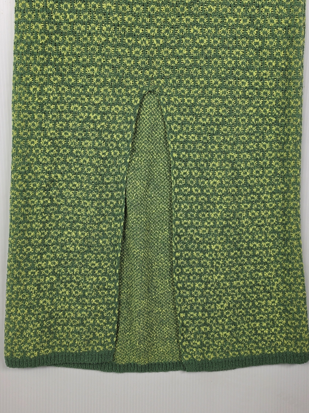 Sleeveless Green Patterned Midi Dress with Front Slit - Free People Mindy Dress - Picture 3 of 9